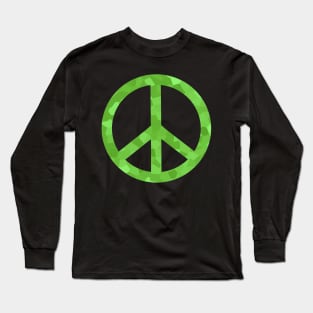 Peace Sign Green Long Sleeve T-Shirt